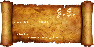 Zachar Emese névjegykártya